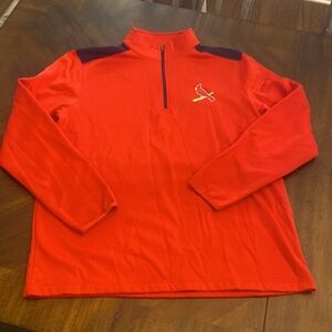 St. Louis Cardinals baseball 1/4 zip long sleeve pull over men size XL